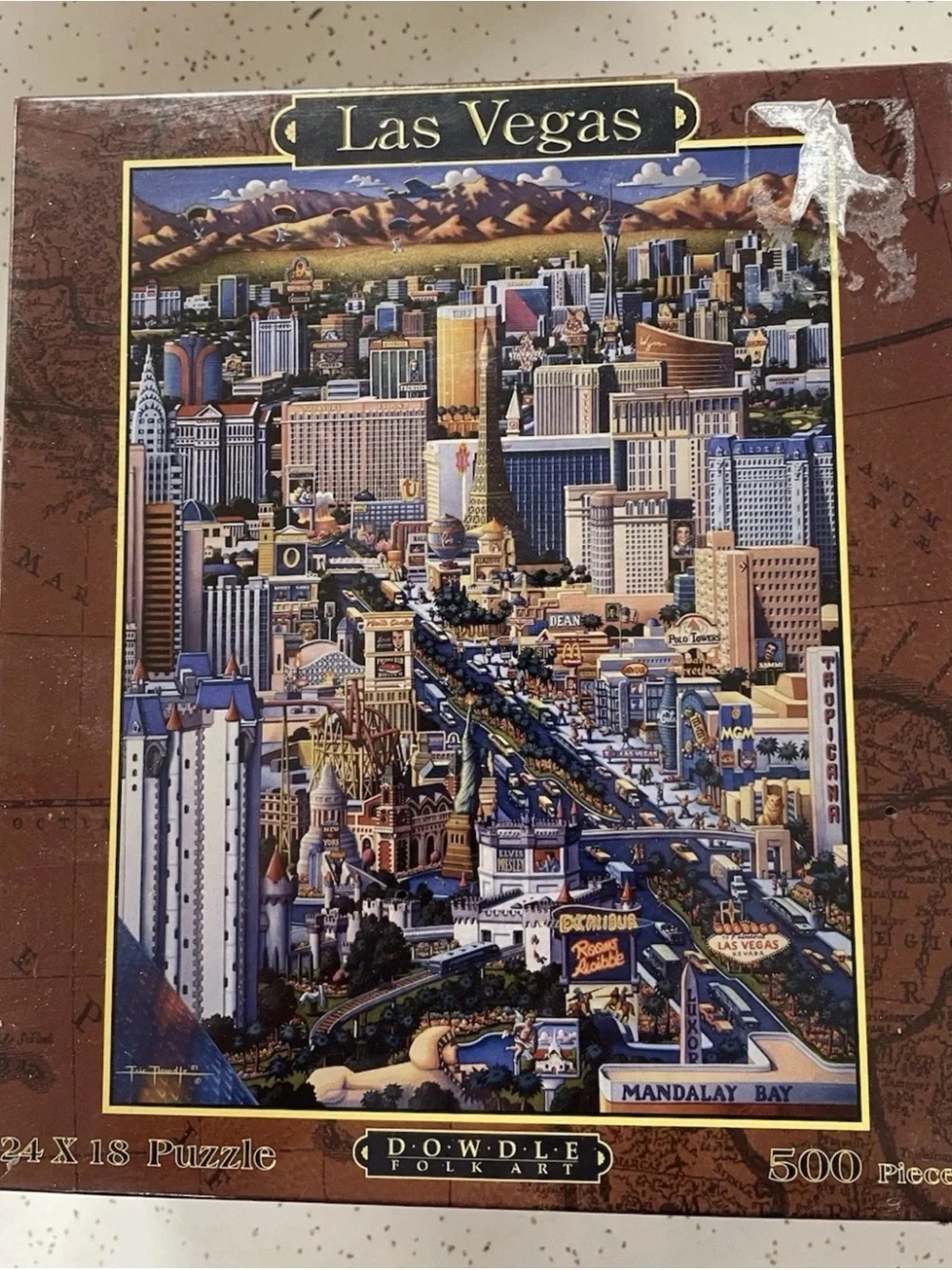 Dowdle Folk Art Puzzle~Las Vegas~500 Pieces~18